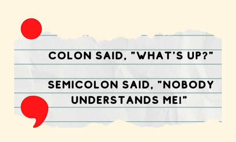 semicolon list pun